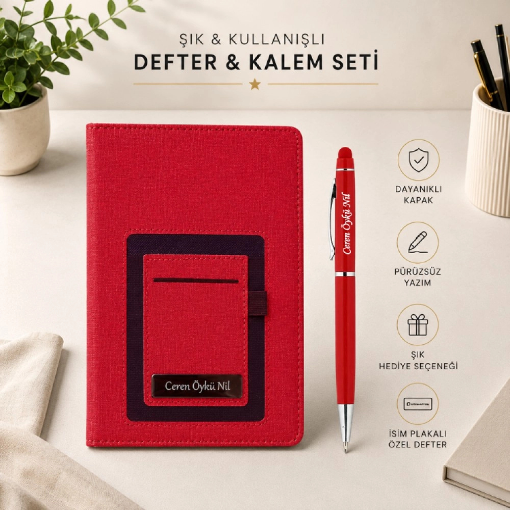 Kişiye Özel Kanguru Defter Kalem Seti - 801K
